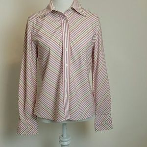 Faconnable Long Sleeved Striped Blouse